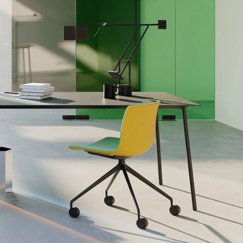 

Modern Nordic Office Chair Wheels Orange Executive Designer Stool Chair Ergonomic Computer Silla De Escritorio Furniture