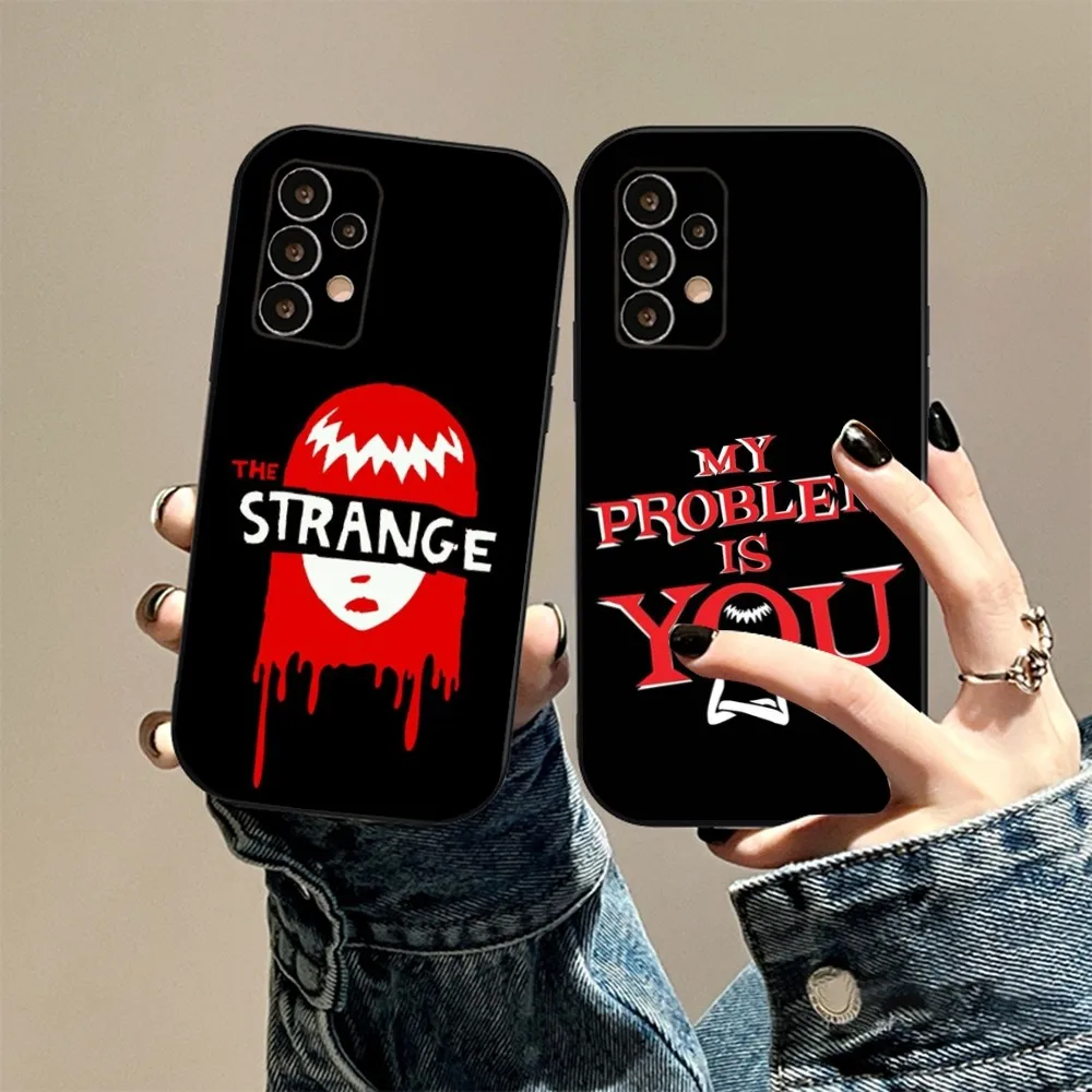 E-Emily The Strange Phone Case For Samsung S24,23,22,30,21,10,9,Ultra,Plus,Lite,FE,5G Black Soft Case