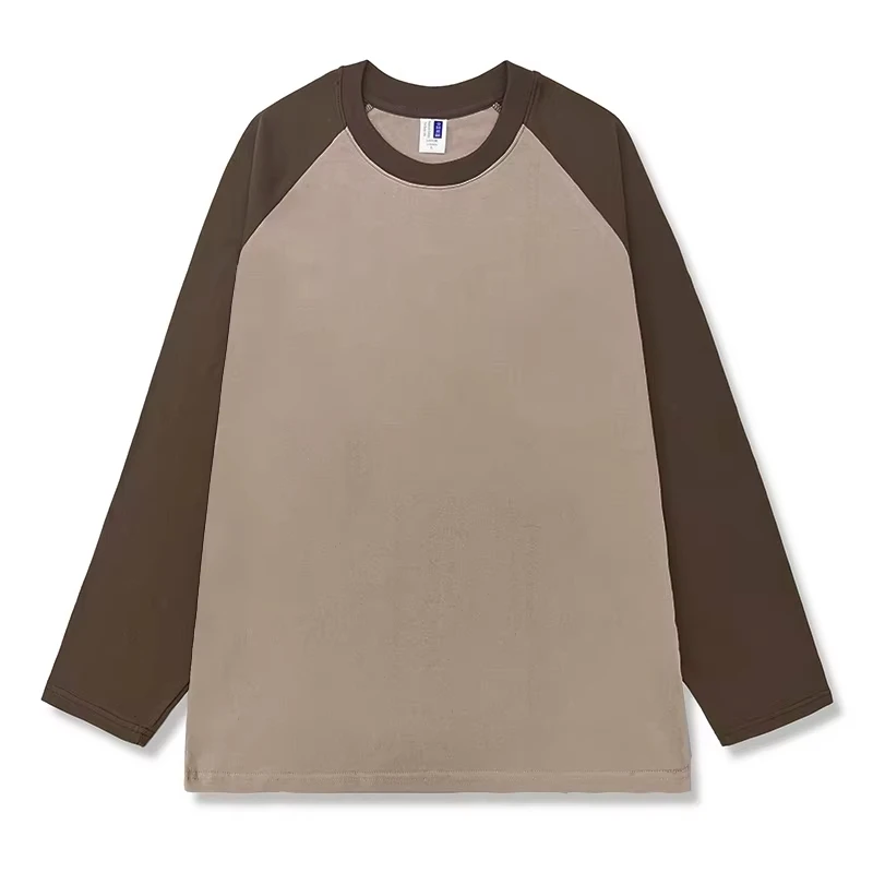 2026 Damen Locker Sitzende Langarm-T-Shirts Herbst Winter Mode O-Ausschnitt T-Shirt Patchwork Lässige Oberteile Herrenbekleidung – Detail 11