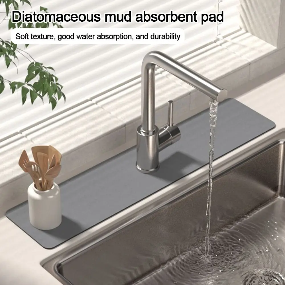 Diatomite Faucet Draining Mat Splash Multifunction Non-Slip Absorbent Pad Convenient Countertop Protector