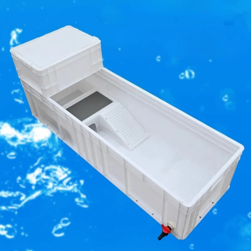 Side Row Turtle Box with Sand Table Drying Table Plastic Turtle Terrarium Thicken Turtles Fish Tank Home Turtles Ecological Box