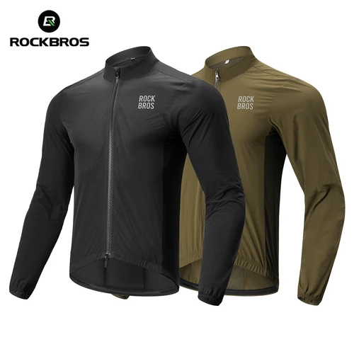 ROCKBROS Chaqueta cortavientos ligera para ciclismo chaqueta portátil a prueba de viento abrigo reflectante con protección solar ropa para deportes al aire libre y ciclismo