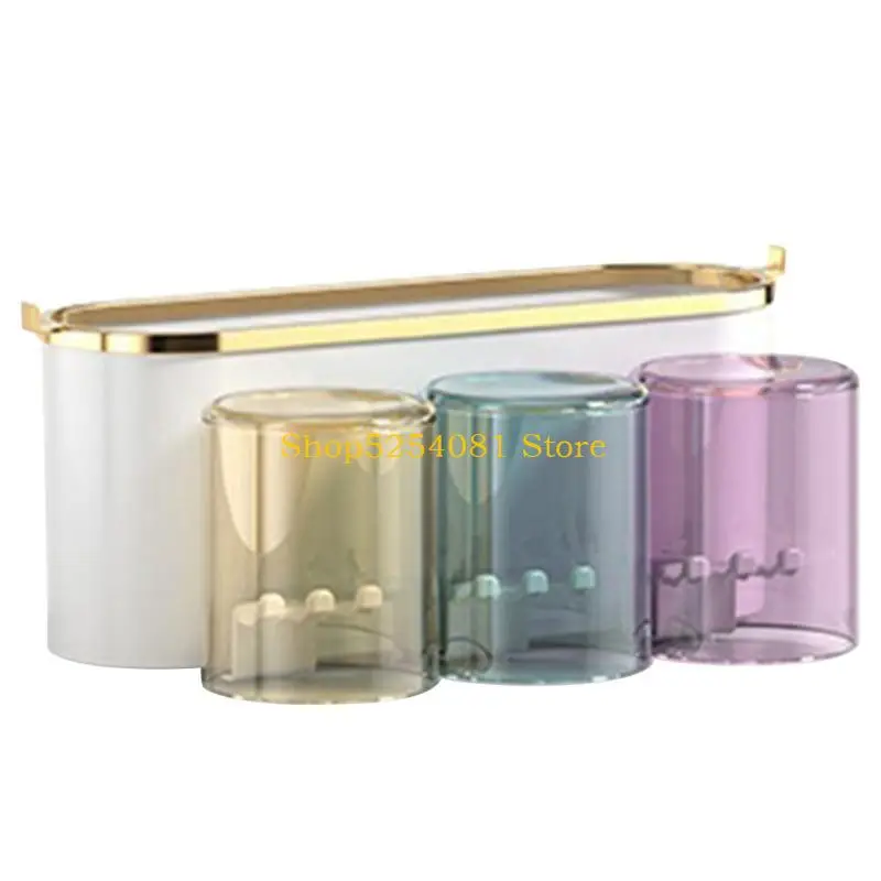 AXYC Convenient Wall Mounted Storage Box Toothbrush Stand with Space Saving Toothpaste Holder Plastic Toiletries Organizer