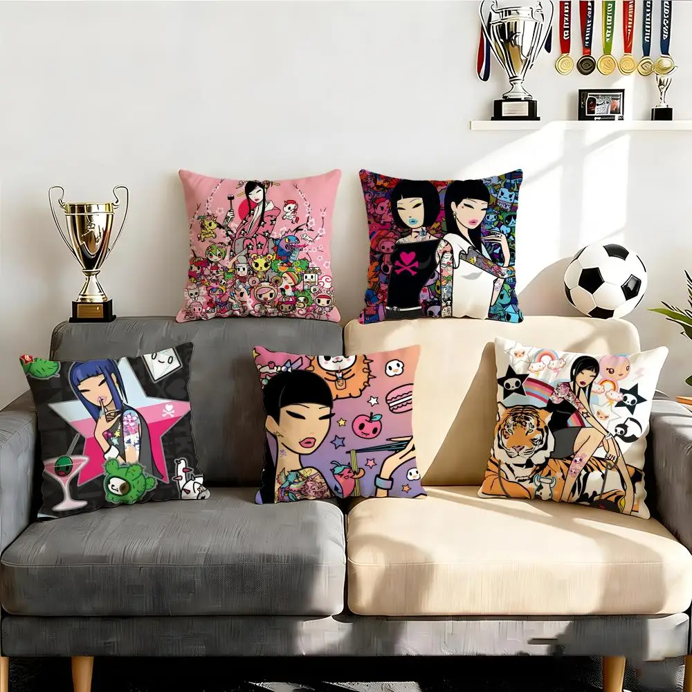 

Tokidoki Cushion Cover Cushion Cover Set 4Pcs 50x50 45x45 40x40 Pillowcase Decorative Sofa Home Decor