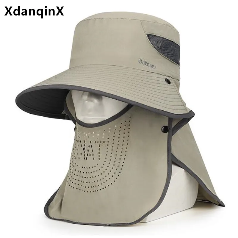 Summer Sun Hats For Men And Women Oversized Brim Sun Protection Fishing Hat Breathable Mesh Cap Cover Face Covering Jungle Hat