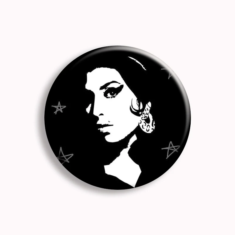 Vintage Famous Jazz Music Singer Amy Winehouse Soft Button Pin Metal Badge Retro Backpack Accessories Brooch Fans Collect Gifts