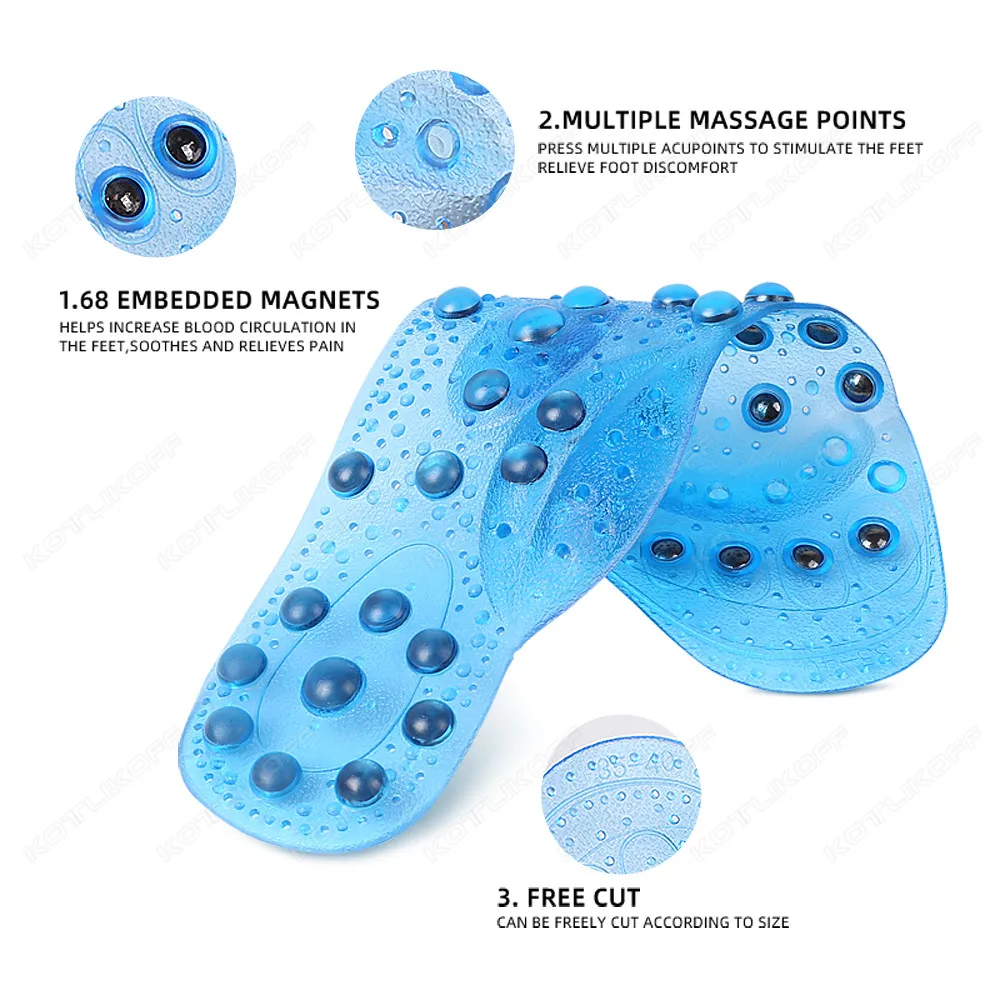 Magnetic Therapy Insoles 68 Magnets Foot Relaxed Massager Orthopedic Insoles Foot Acupressure Point Body Detox Slimming Shoe Pad