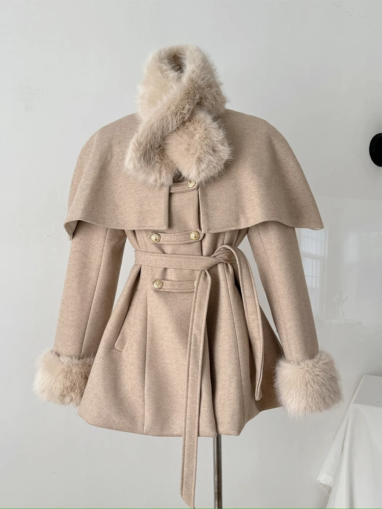 Women\'s Woolen Overcoat Fashion Warm Lapel Coat Winter Jacket Female Outerwear Vintage New in Coats & Jackets 2000s Clothes 2024