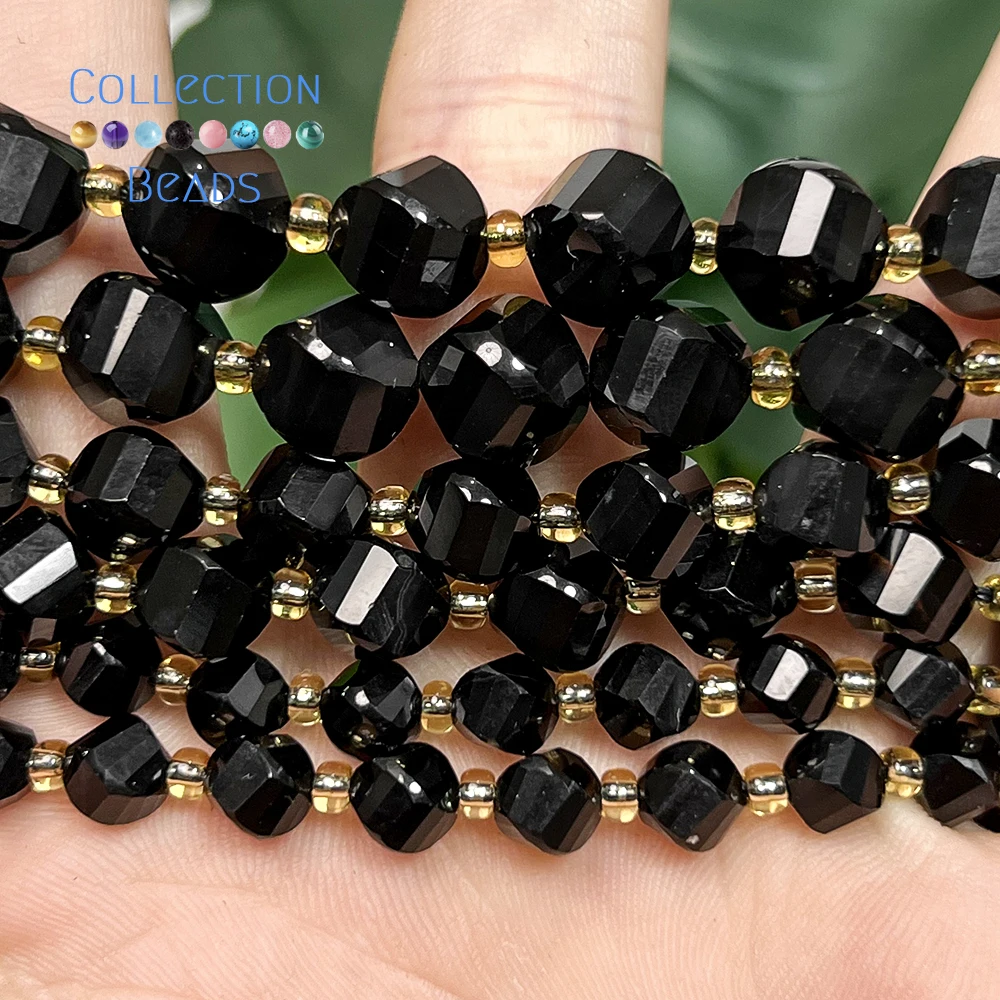 6 8 10mm Natürliche Facettierte Schwarze Achat Runde Steinperlen für Schmuckherstellung DIY Perlen Zubehör – Detail 4