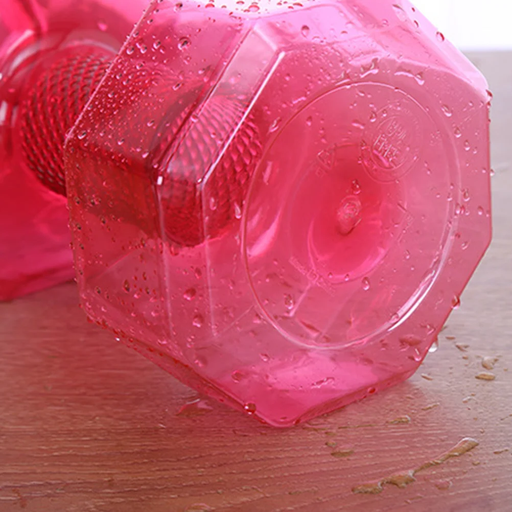 

1pc Fitness Dumbbell Water Bottle Petg Material Large Capacity Dumbbell Shape Water Kettle For Gym Workout Travel Red