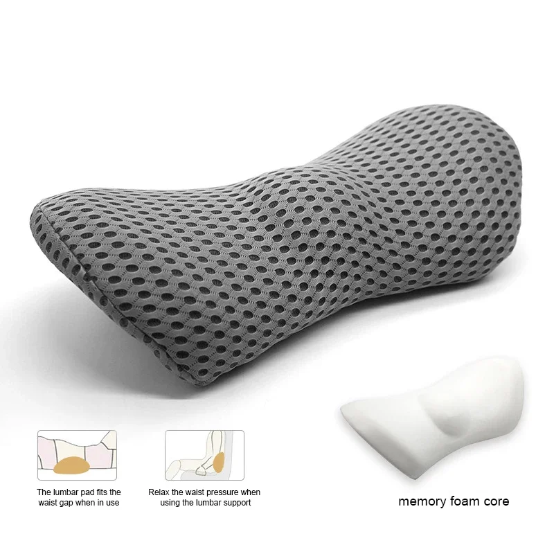 

Breathable Memory Cotton Physiotherapy Lumbar Pillow Waist Cushion Car Seat Back Pain Support Cushion Bed Sofa Office Pillows