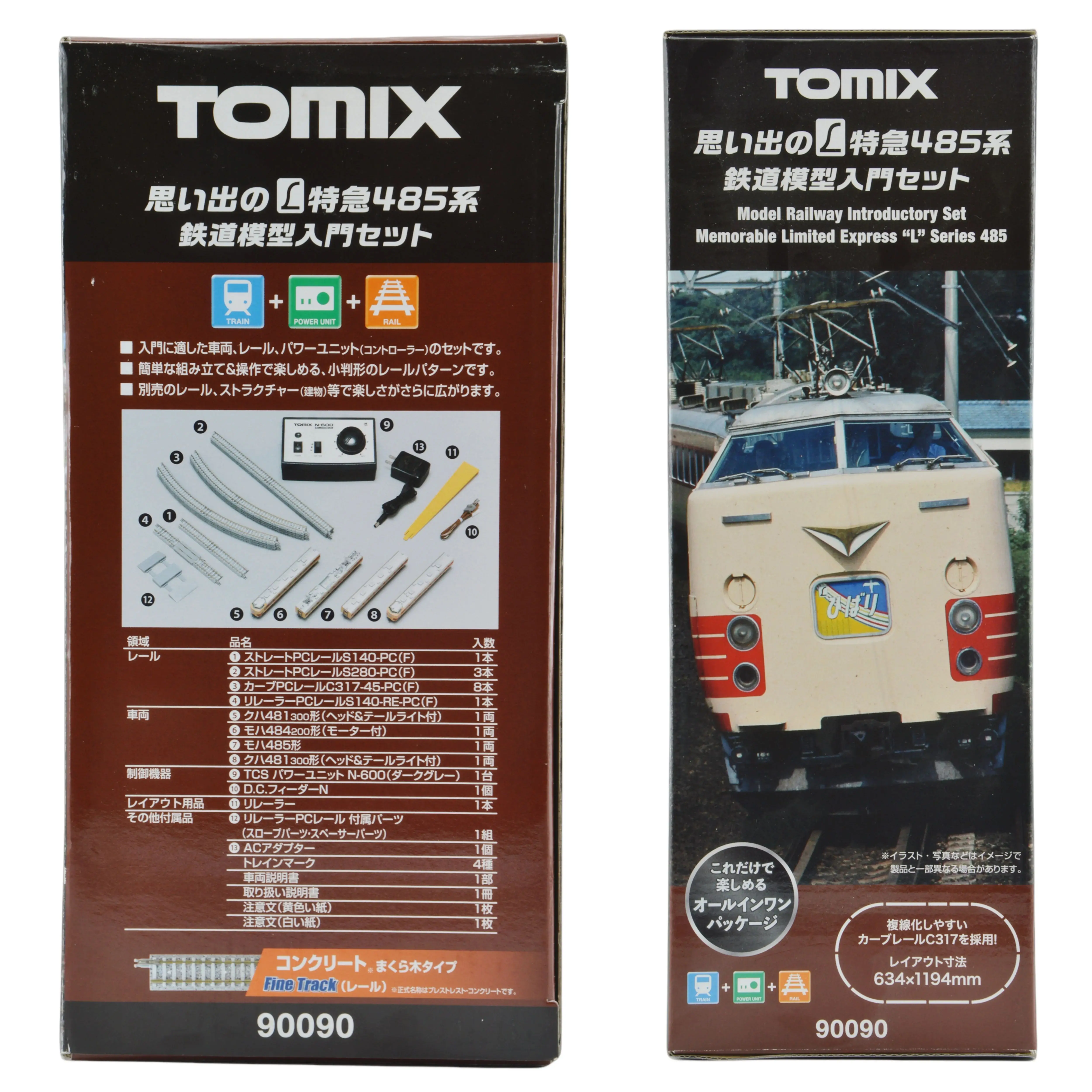 TOMIX N Scale 1/160 Train Model Set 90090 Starter Set Limited Express 485 Series 4 Sections with Track + Controller Train Model