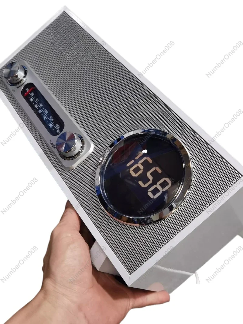 Vintage Wood Bluetooth Radio Speaker Stereo Clock Radio with Alarm Clock