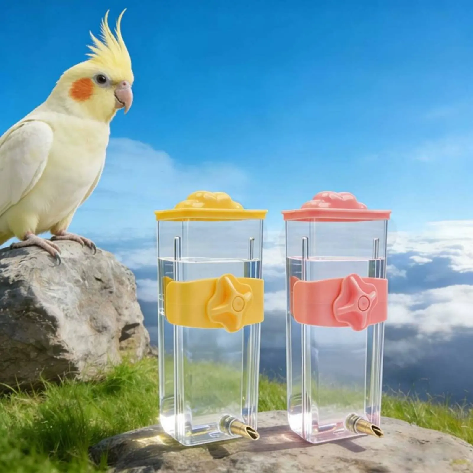 

Automatic Bird Water Dispenser Easy to Install Automatic Bird Drinker Parrot Water Bottle Anti-Leak Pet Supply