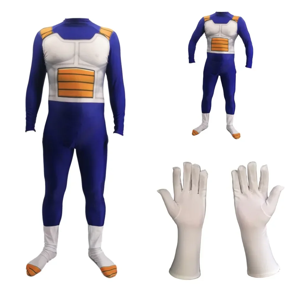 Vegeta Jumpsuit Dragonball Z GUKU Cosplay Costume Kids Adult Superhero Jumpsuit Halloween Carnival Party Suit