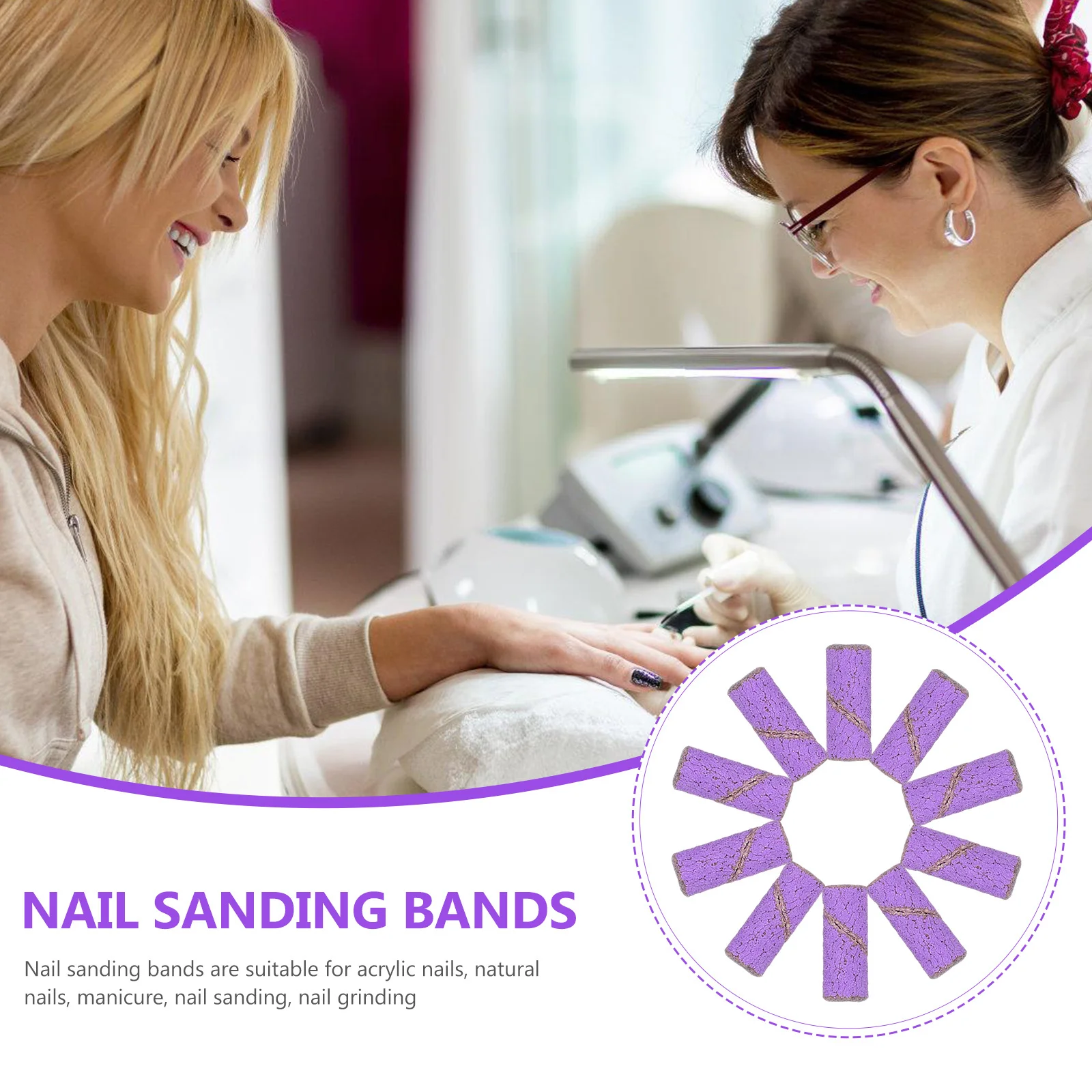 

50 шт. шлифовальные ленты для акриловых ногтей, маникюра, портативные сверла для ногтей, маленькие компактные легкие шлифовальные кольца для маникюра «сделай сам»