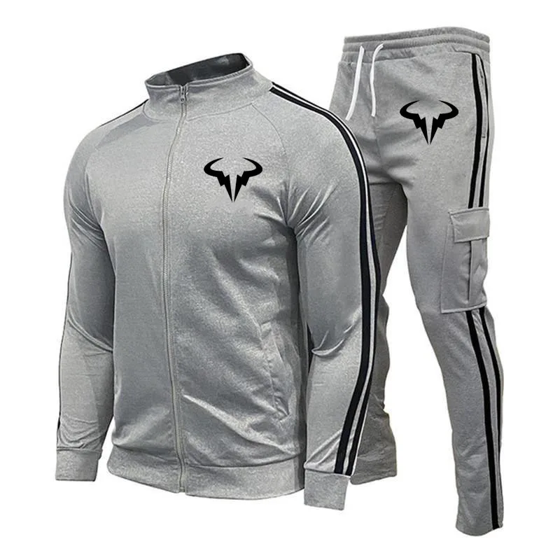 2024 printemps marque hommes sweat + pantalon de survêtement costume Rafael Nadal imprimer automne survêtement ensembles sport décontracté hommes veste ensemble