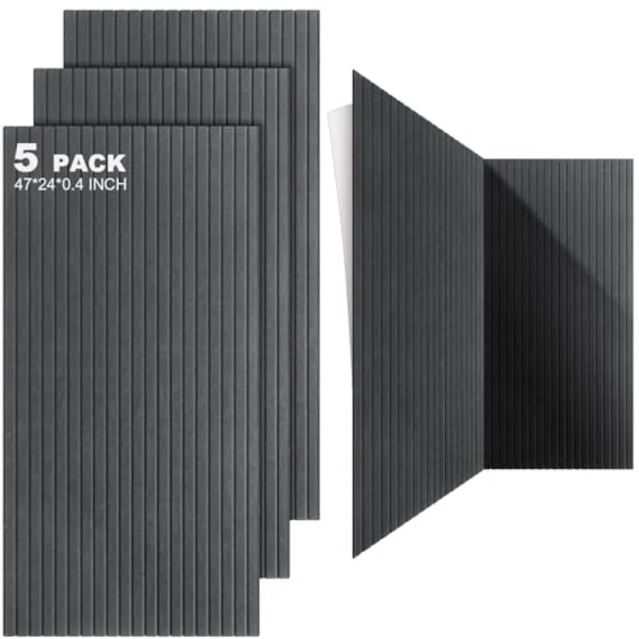 

Woanger 5 Pack Large Acoustic Panels 47x24x0.4 Inch Sound Dampening Panels Self-Adhesive Noise Absorbing Sound Proof Wall for E