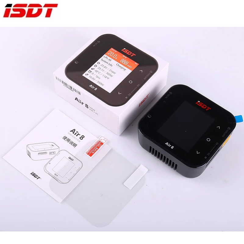 新しい ISDT Air8 Lipo バッテリー バランス充電器/放電器 20A 500W DC 1-8S Li-Po Li-Hv Li-Ion Li-Fe NiMH Ni-Cd Pb対応