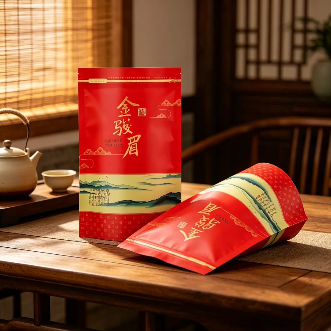 Chinese Longjing Tea Set Zipper Bags Dahongpao Biluochun Green Tea Recyclable Sealing Packing Bag NO Packing Bags