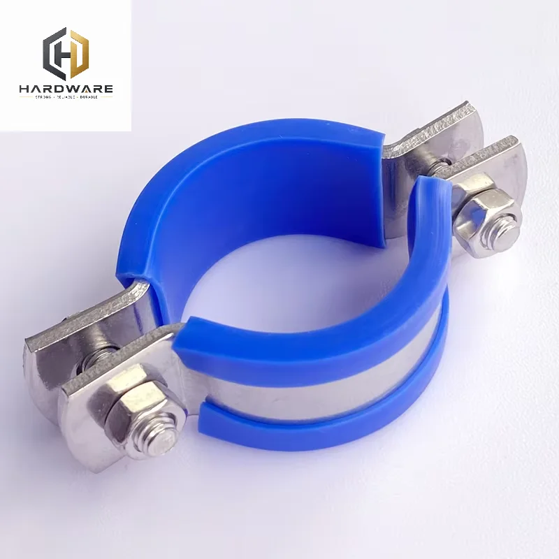 1Pcs With Blue Case 12-108mm Tube 304 Stainless Steel Pipe Hanger Bracket Clamp Suppoert Clip