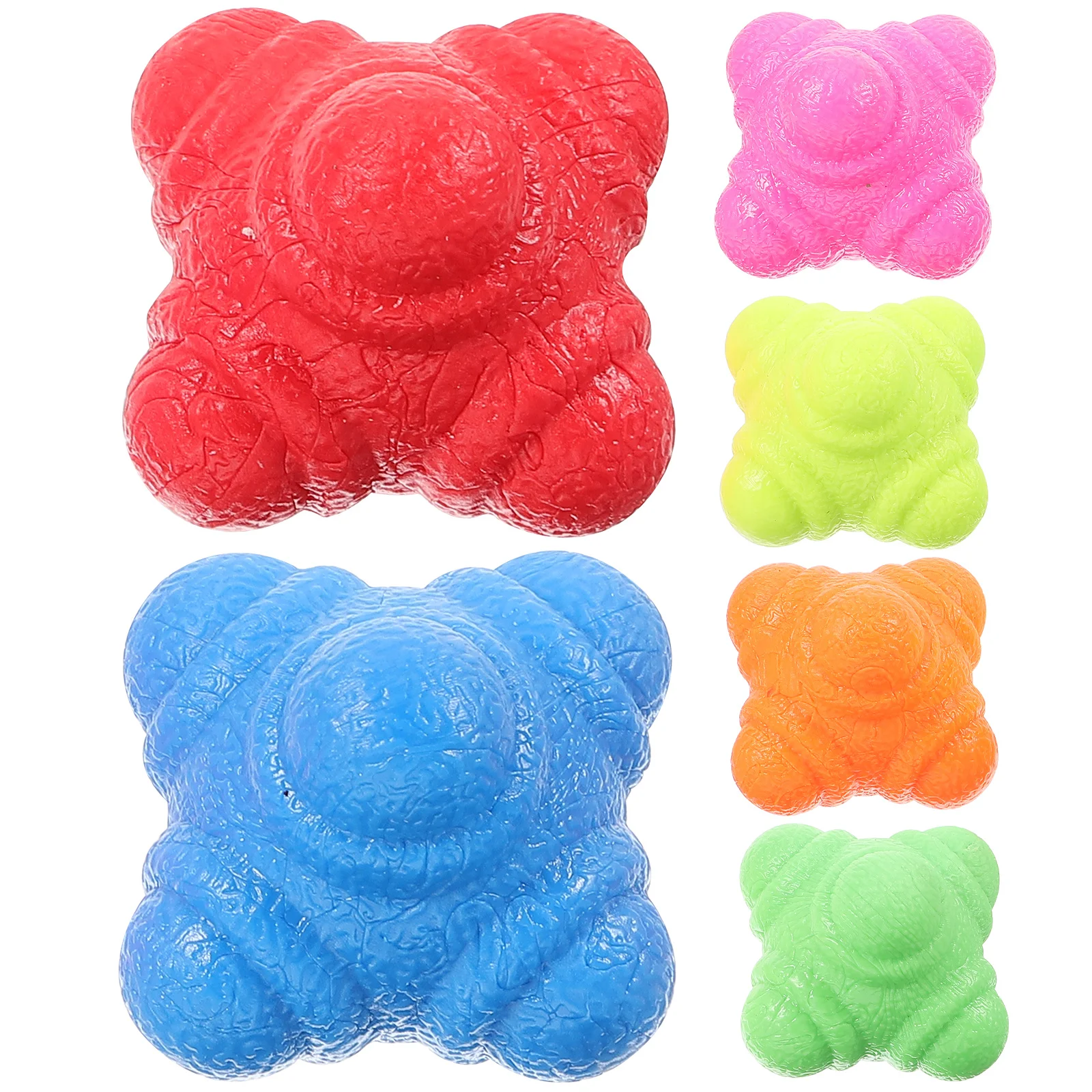 6 قطعة كرات رد الفعل كرات خفة الحركة السداسية أجهزة لياقة بدنية لوقت رد الفعل سرعة اليد التنسيق بين العين التدريب