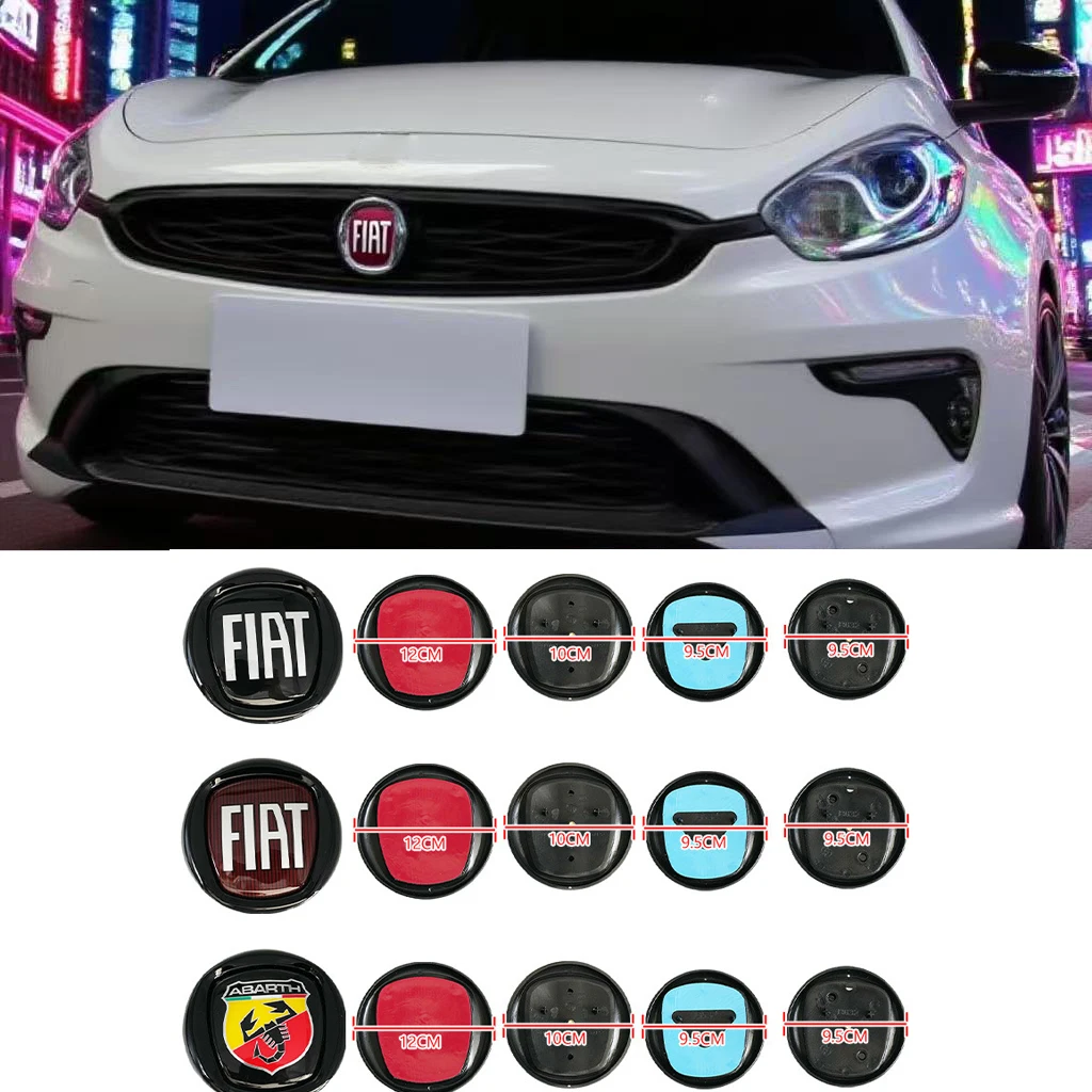 Logotipo dianteiro traseiro do carro grade automática emblema adesivo acessórios para fiat abarth 500 tipo fr panda argo freemont viaggio bravo punto