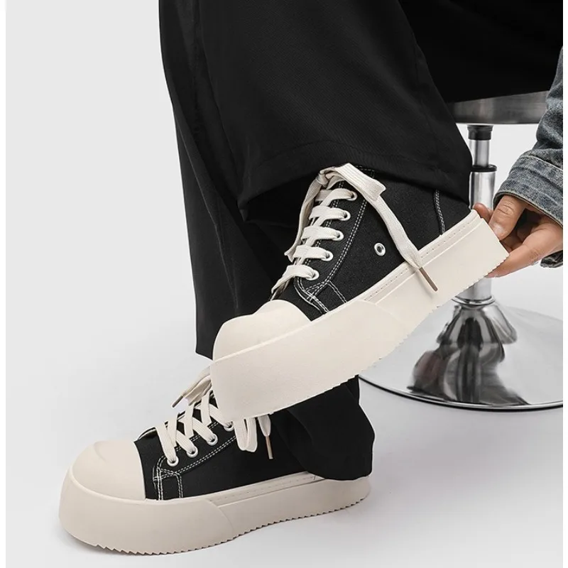 Fashion Canvas Platform Sneaker Shoes Fabric Outdoor Shoes for Men Skateboard Soft and Comfortable All-match Non-Slip New，39-46