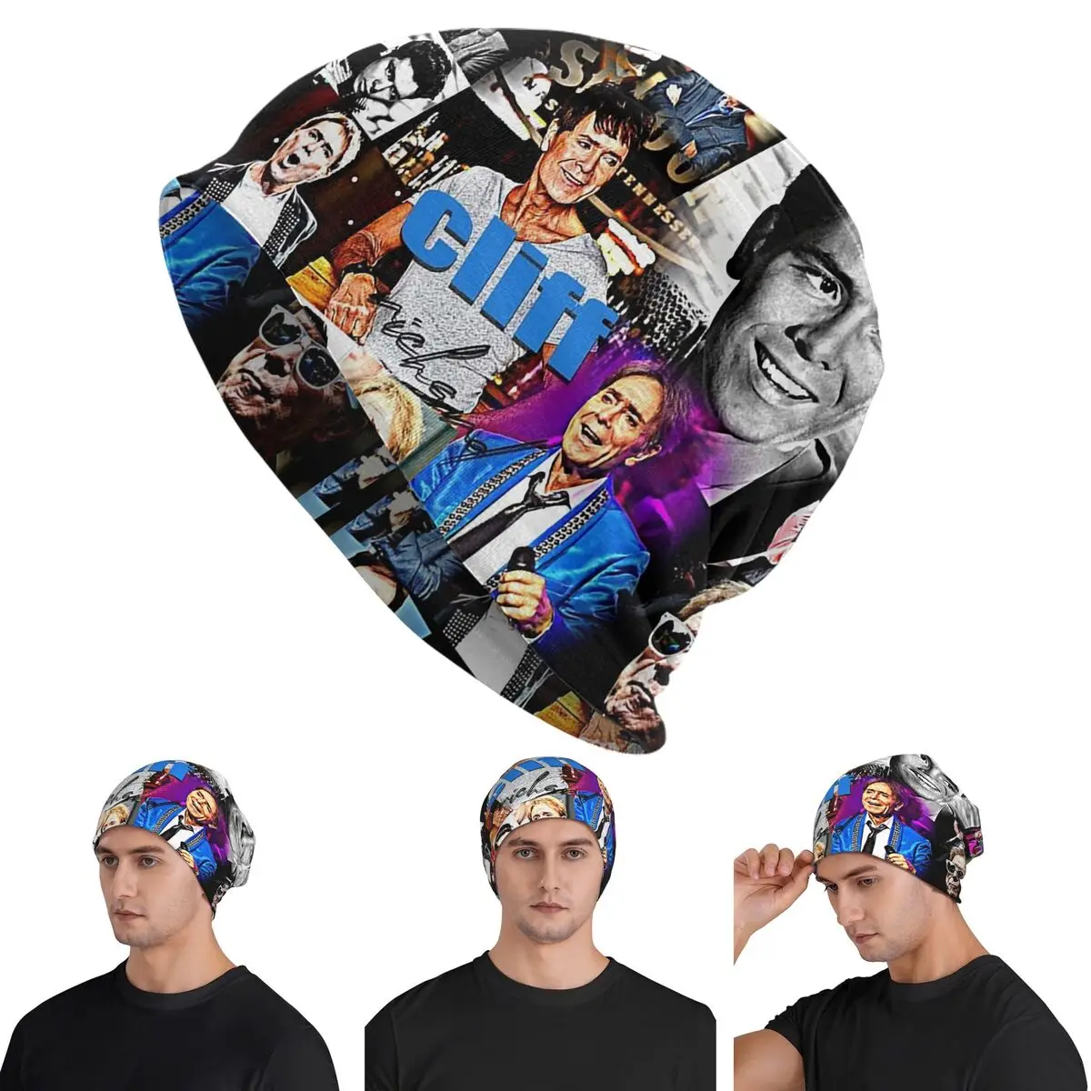 Cliff Richard Warm Knitted Cap Hip Hop Bonnet Hat Autumn Winter Outdoor Beanies Hats for Unisex Adult