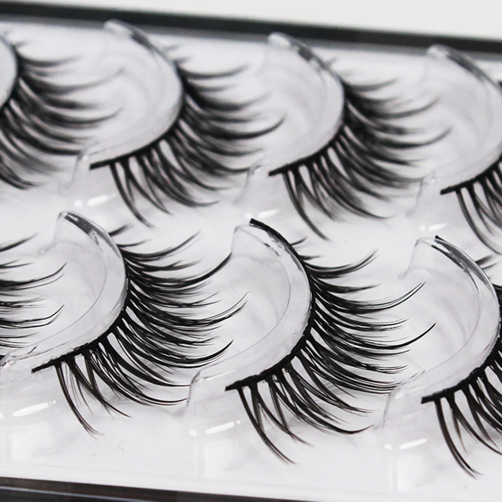 5 paires de faux cils Manga européens, cils tournesol vaporeux naturels, Volume noir 10-13mm pour les yeux bouclés, Extension de cils denses