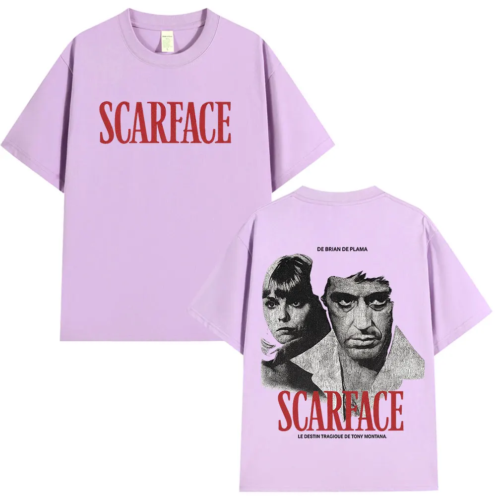عصابة فيلم سكارفيس تي شيرت تقليدي توني مونتانا الوجه آل باتشينو المتضخم تي شيرت الرجال النساء موضة الهيب هوب القوطية تي شيرت #6