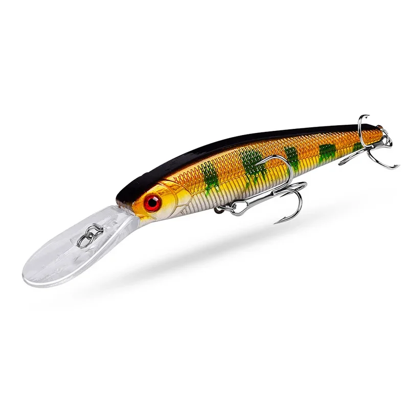 Leurre méné flottant rigide de type wobJeff, appât Élidéal pour la pêche au bar, au brochet ou à la carpe, jerkbait, 12.5cm, 13.8g, 1 unité