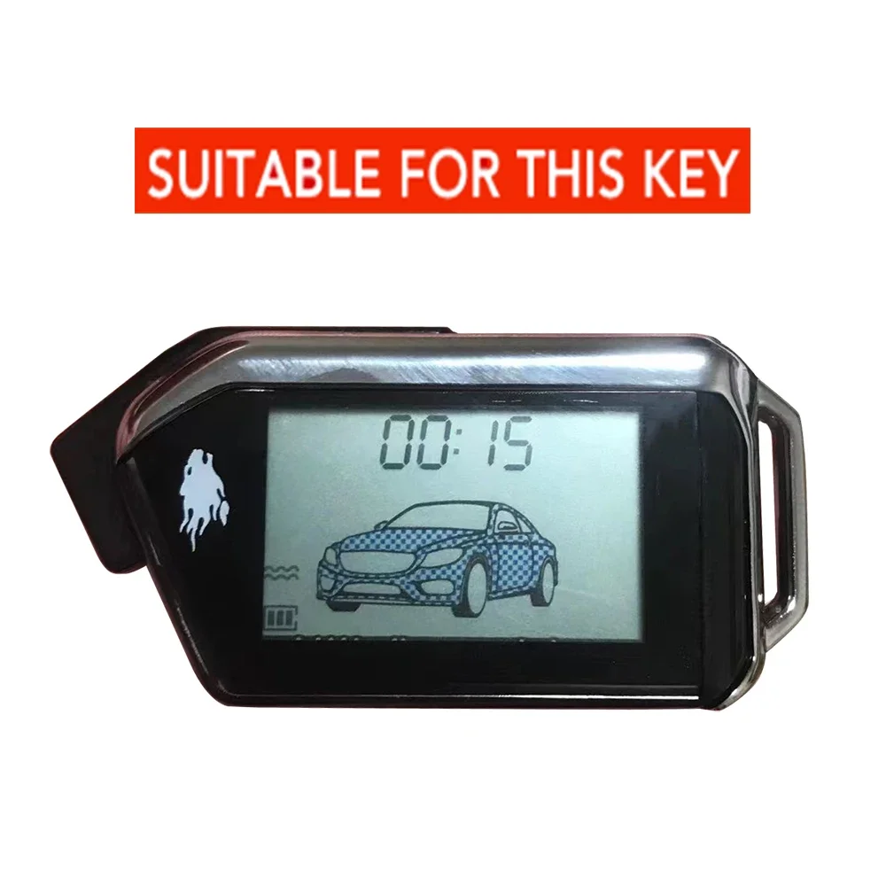 New Two Way LCD Remote Fob Tpu Key Chain Case Cover for Sher-khan Mobicar A Mobicar B Russian Version 2 Way Car Alarm System