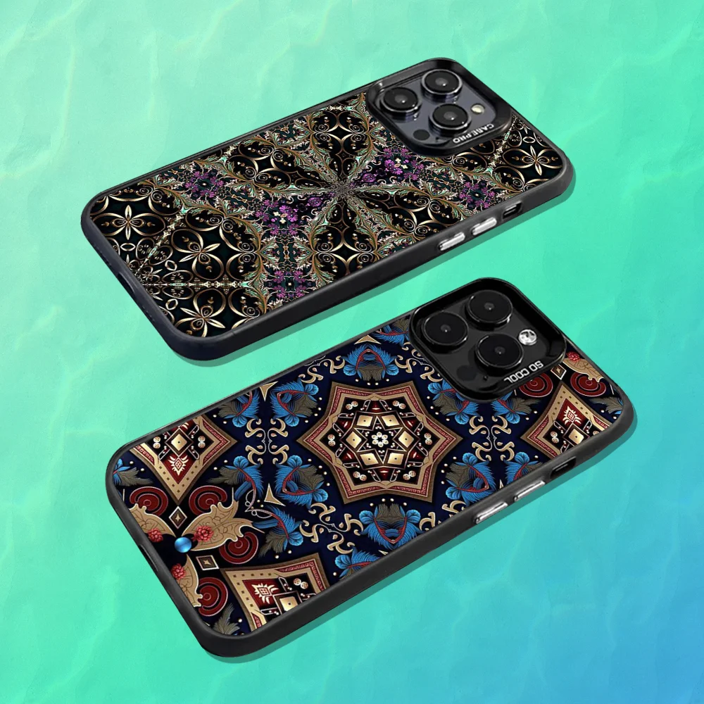 

Pattern Colorful Mandala Phone Case For iPhone 16,15,14,13,12,11,Mini,Pro,MAX Black Matte Shockproof Cover