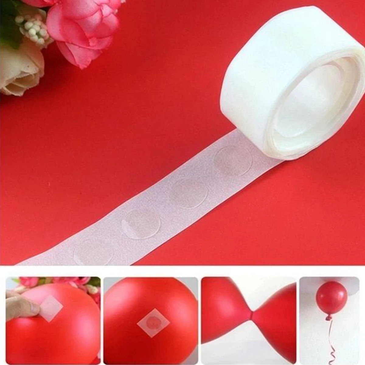 1pc 100dots Balloon Glue Dots Double Sided Balloon Sticky Dot Tape Adhesive Dots Sticker Glue Point for DIY Crafting Party Decor