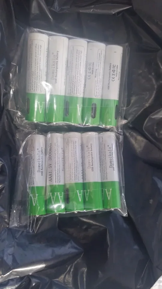 بطاريات ليثيوم أيون AAA وAA جديدة قابلة لإعادة الشحن USB ليثيوم أيون 3400mWh 1.5V AA بطاريات قابلة للشحن + بطارية 800mWh 1.5V AAA