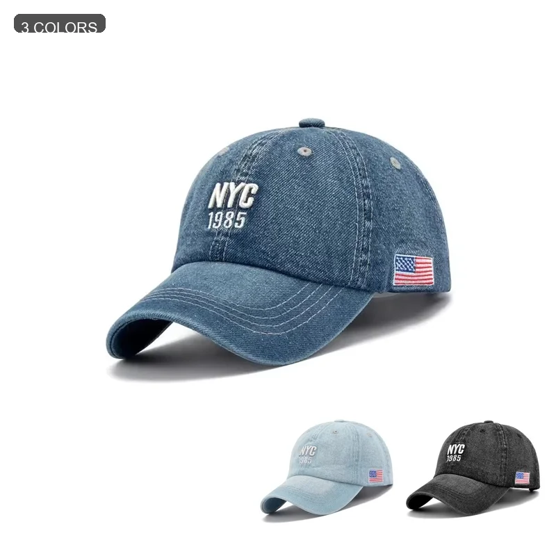 2026 Denim Baseball Cap Men Women Embroidery Letter Jeans Snapback Hat Casquette Summer Sports Hip Hop Cap Gorras Unisex Hats
