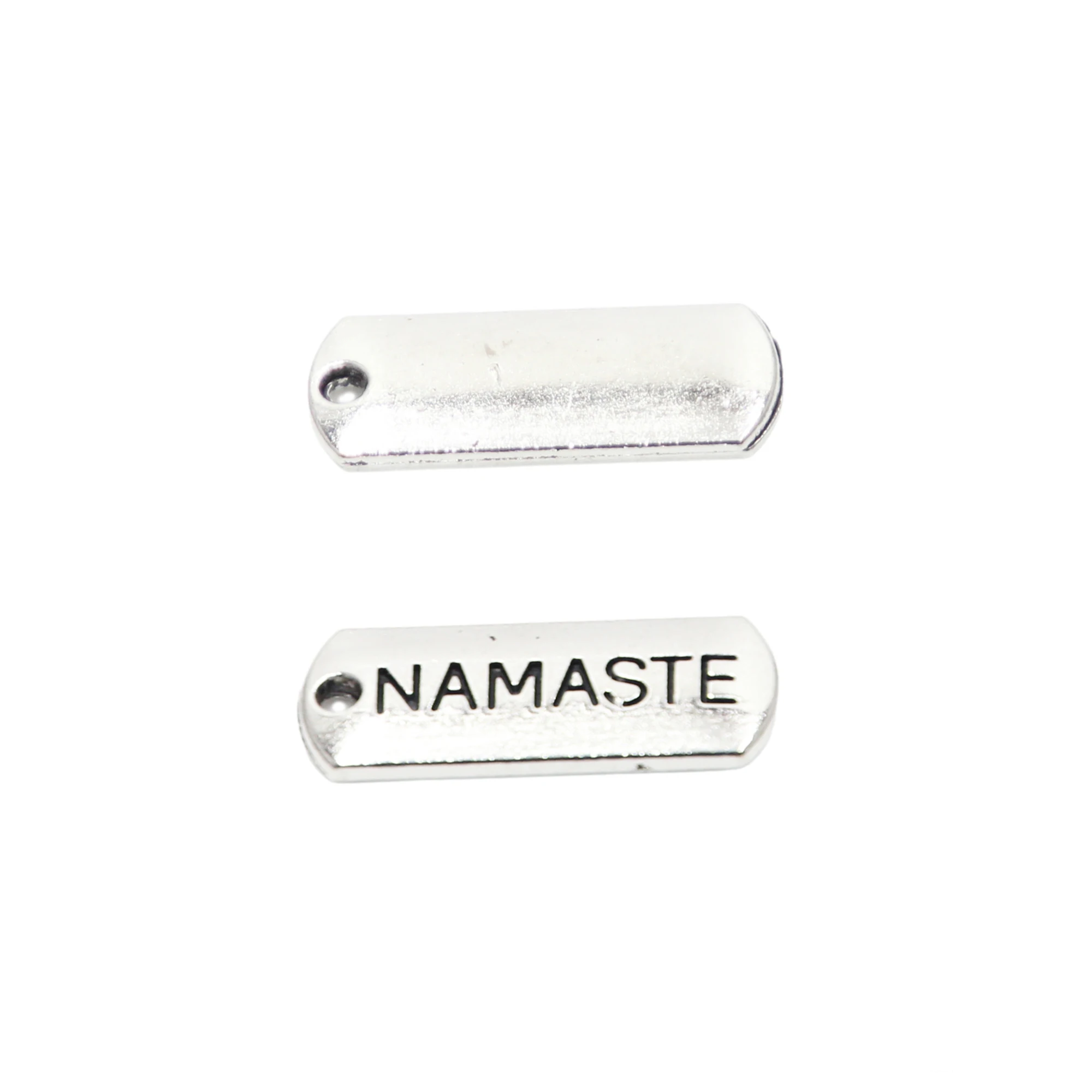 20pcs Namaste Charms Antique Tibetan Silver Tone Zinc Alloy 21*8mm