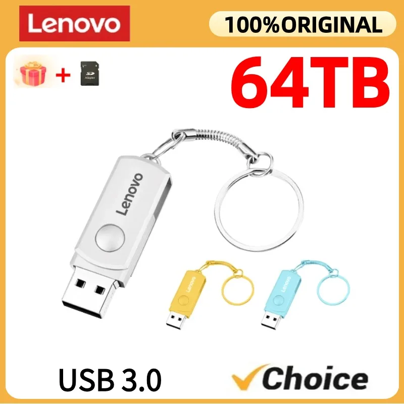 Lenovo-USB 3.0高速ペンドライブ,フラッシュドライブ,高速,防水,超小型メモリ,テラバイト,64テラバイト,16テラバイト