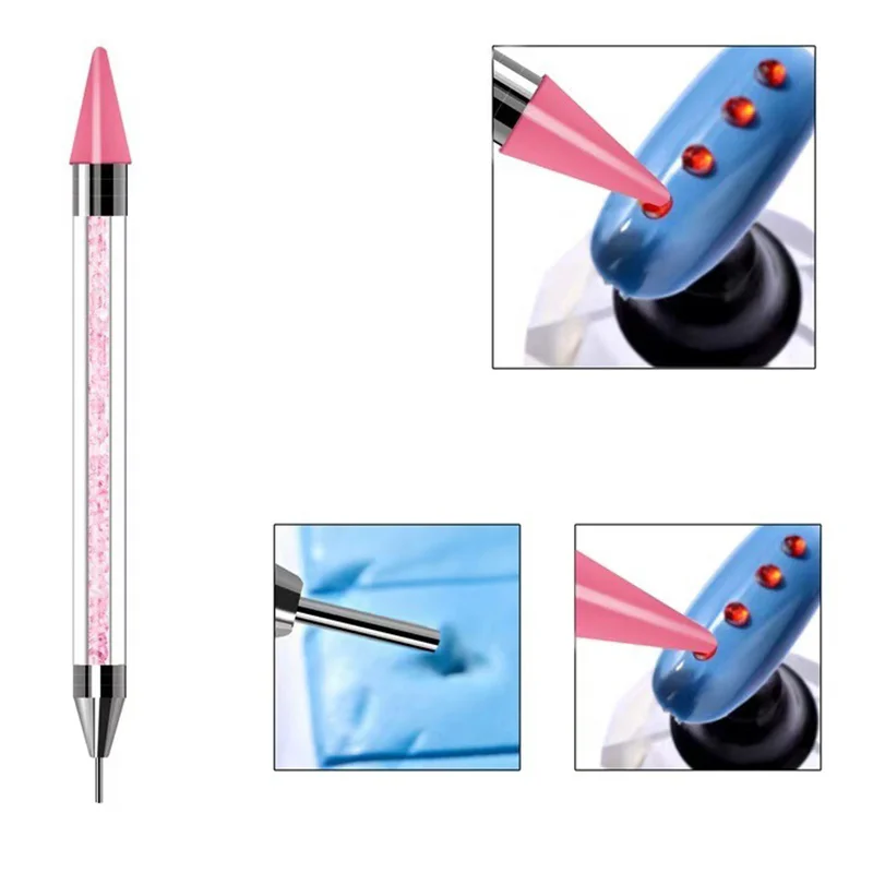 キット 3 ラインストーン ネイル アート ボックス カラフルなシルバー ストーン + ラインストーン ペン