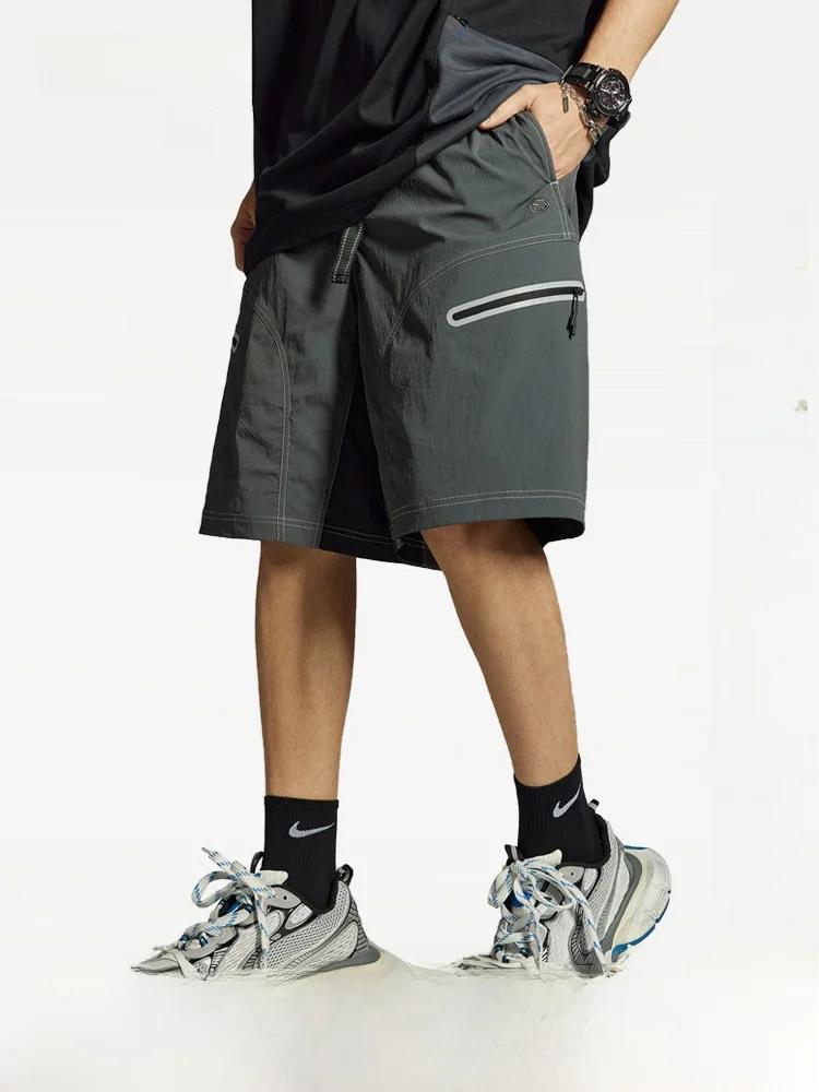 

GuukaTech Men's Casual Workwear Shorts Quick Dry Cool Feeling Sporty Five Inch Pants Loose Fit Fashionable Urban Style