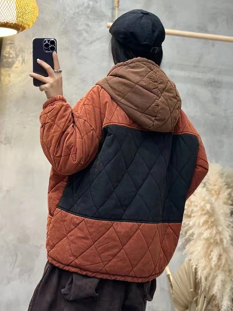 Max LuLu 2024 Winter Warm Coats Womens Fashion Loose Hooded Quilted Jackets Ladies Vintage Casual Thicken Parkas Classic Clothes