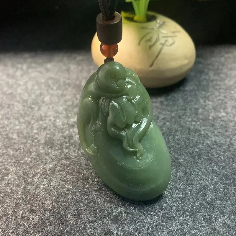 Natural Hetian Jade Two-sided Carving Zodiac Monkey Jade Pendant Jewelry Lucky Exorcise Evil Spirits Safety Amulet Fine Jewelry