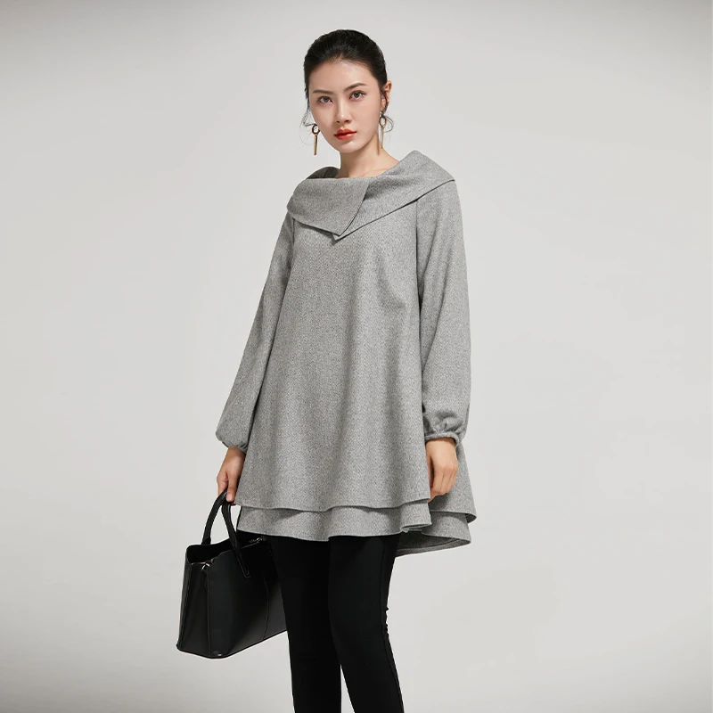 

Loose Fit Top Coat & Woolen Dress Set - Wedding Formal Gown, 2026 Autumn/Winter New Arrival