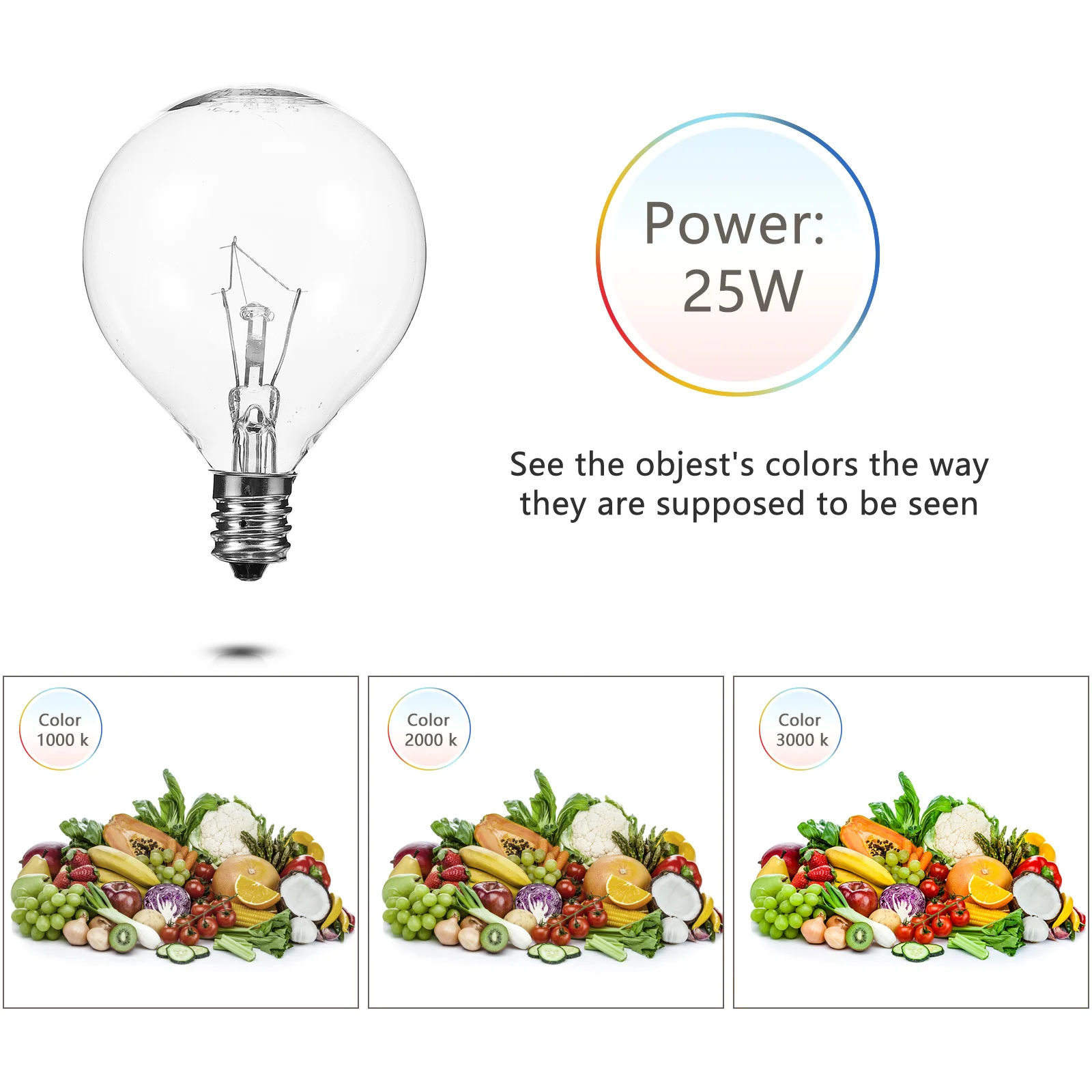 5Pcs E12 Fragrance Wax Diffuser Bulbs 25W Dimmable Clear Globe Bulb for Wax Warmer Oven Lamp Night String Light