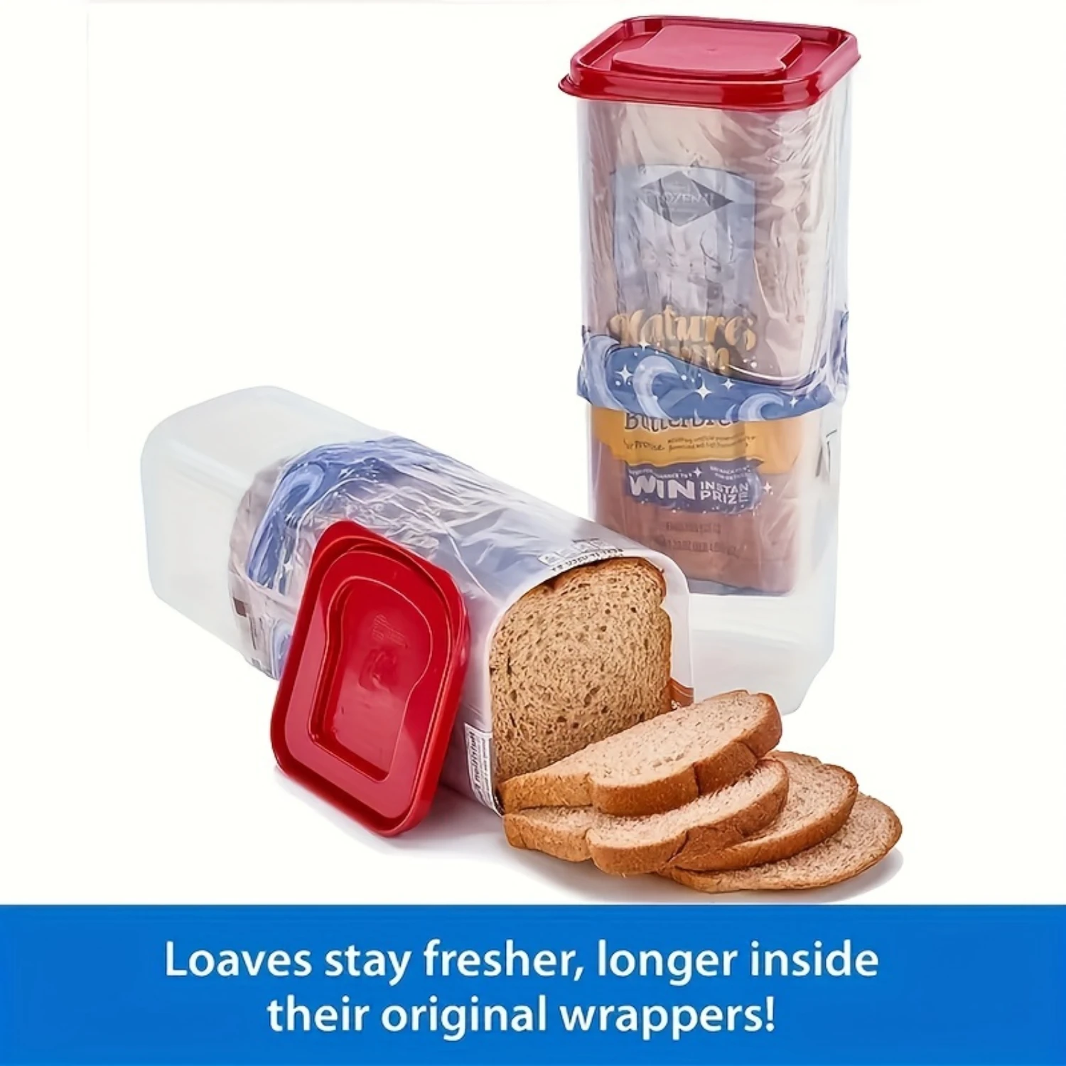 1Pc Multi-Functional Bread  Box With Lid - Moisture-Proof, Reusable Plastic Toast Container For  Organization