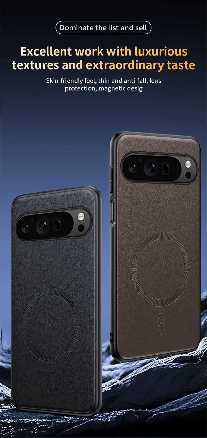 Für Pixel 9 Hülle Magnetische Leder-Schutzhülle für Google Pixel 9 Anti-Fingerabdruck Rutschfeste PC+TPU – Detail 5