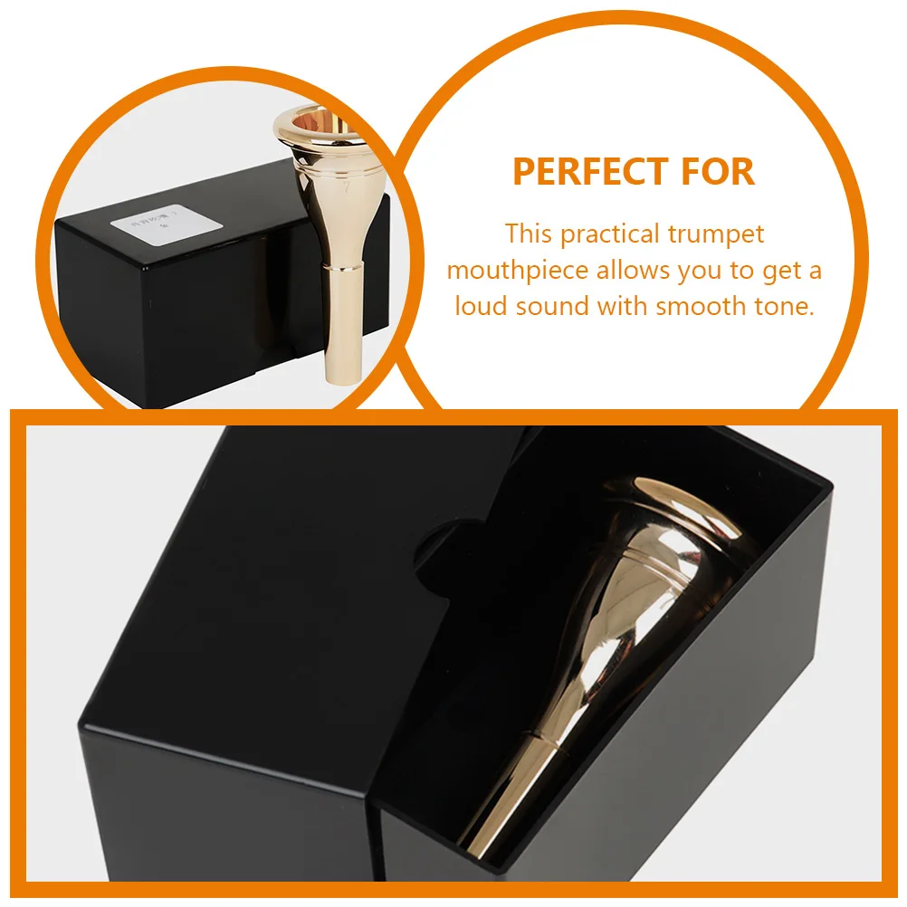 

Golden Plated Trumpet Mouthpiece Small Size Durable Musical Instrument for Adult Beginner Student Use Brass Material Smooth