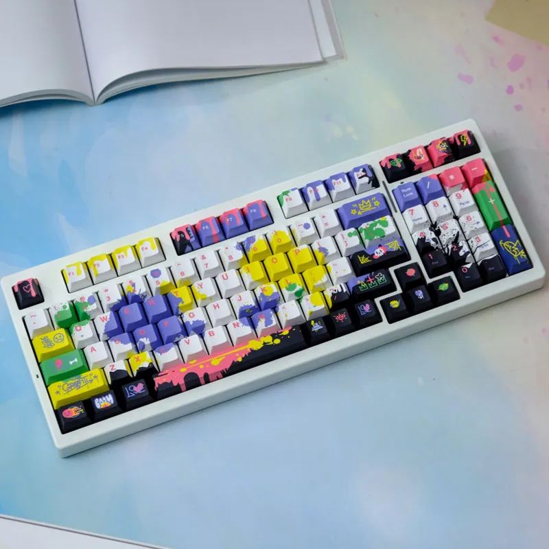 151 Key PBT Material Smear Dye Sublimation Cherry Profile Keycap Set Fits MX Switch 61/64/68/75/86/98/104 Mechanical Keyboard