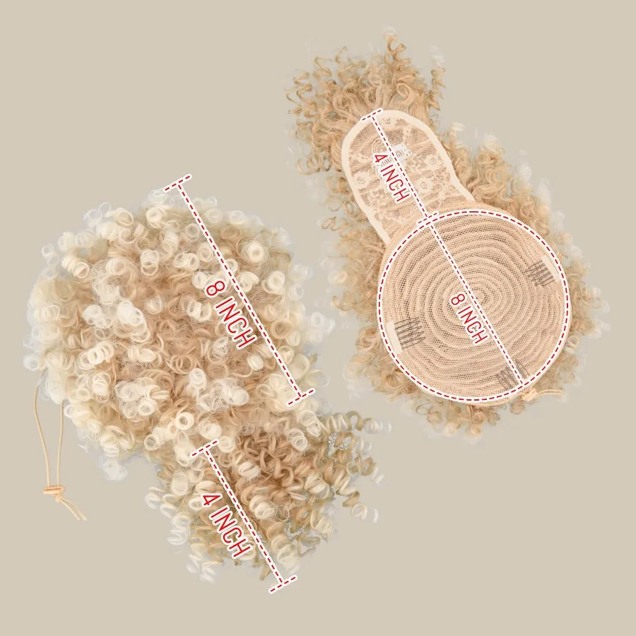 흑인 여성을 위한 드로스트링 포니테일 익스텐션, 아프로 퍼프 곱슬머리 스타일, 자연스러운 업두와 앞머리, E에 이상적